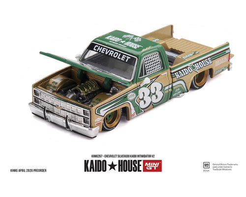 (Preorder) Kaido House x Mini GT Chevrolet Silverado Kaido Intimidator V2 – Beige (CASE)