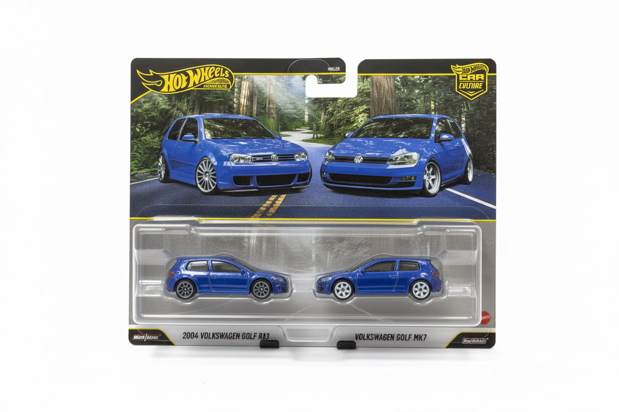 Hot Wheels Car Culture 2 Pack 2004 VW Golf R32 & VW Golf MK7