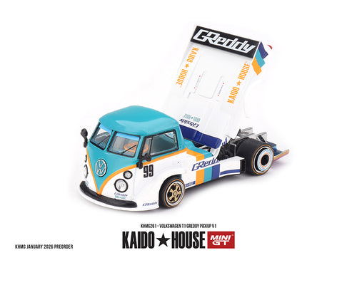 (Preorder) Kaido House x Mini GT 1:64 Volkswagen T1 GReddy Pickup V1 (CASE)