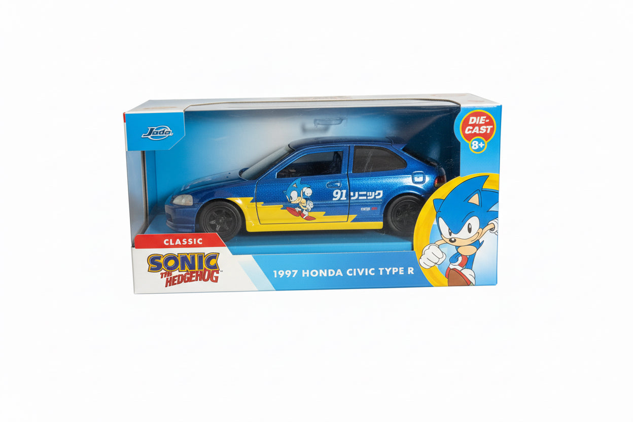 Jada Diecast 1997 Honda Civic Type R Classic Sonic The Hedgehog